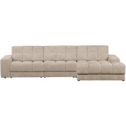 WOOOD Second Date Chaise Longue Rechts - Grove Ribstof - Travertin