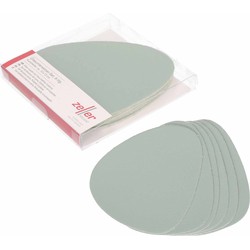 Zeller Glazenonderzetters - 12x stuks - Lederlook Mintgroen - 10x12cm - Glazenonderzetters