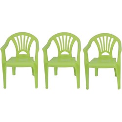 3x Groen kinderstoeltje plastic 37 x 31 x 51 cm - Kinderstoelen