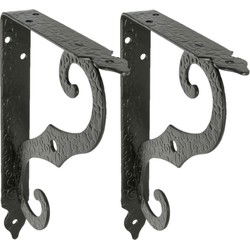 AMIG Plankdrager/steun - 2x - metaal - zwart - H250 x B190 mm - Plankdragers