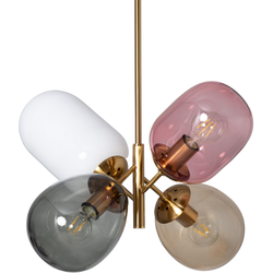 Moderne Metalen/Glazen E27 Hanglamp - Goud