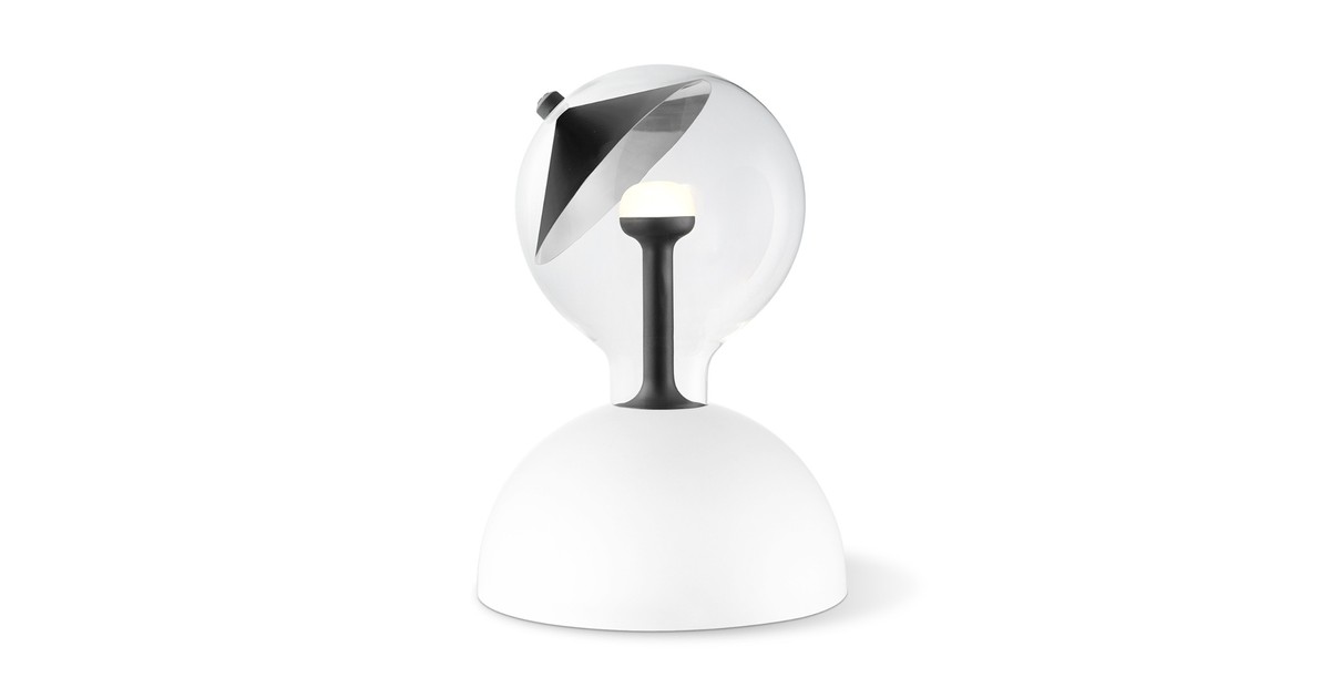 Move Me tafellamp Bumb - wit / Cone 5,5W - zwart zilver