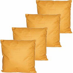 Anna's collection buitenkussens - 4x - oker geel - 45 x 45 cm - Sierkussens