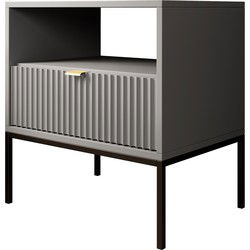 Meubella - Nachtkastje Navil - Grijs - 54 cm