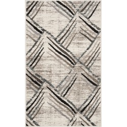 Safavieh Southwestern Bohemian Indoor Woven Area Rug, Amsterdam Collection, AMS112, in Cream & Charcoal, 91 X 152 cm