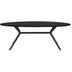 WOOOD Exclusive Bruno Eettafel Ovaal - Mdf - Zwart - 75x220x100