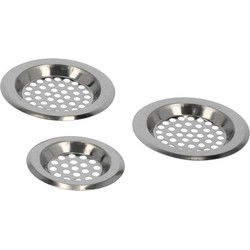 Wasbak gootsteen zeefjes - 3x - rvs - Gootsteenzeefjes