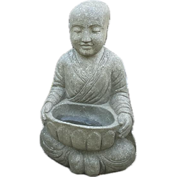 Benoa Monk with Bowl on Front Green Stone