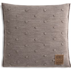 Knit Factory Noa Sierkussen - Taupe - 50x50 cm - Inclusief kussenvulling