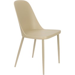 Eetkamerstoel Beige - Staal - Zithoogte 47cm - 53x46x85cm - Pip - Set van 2