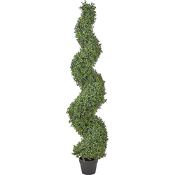 Beliani BUXUS SPIRAL TREE - Kunstplant-Groen-Synthetisch materiaal