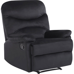 Beliani ESLOV - Fauteuil-Zwart-Fluweel