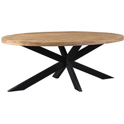 LABEL51 Eetkamertafel Zip - Rough - Mangohout - 210 cm - Ovaal