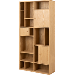 Maarten houten boekenkast naturel - 90 x 180 cm