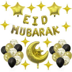Orange85 Ramadan Decoratie Ballonnen - Versiering voor binnen - 41-delig - Goud - Eid Mubarak - Folie - Ballonnen