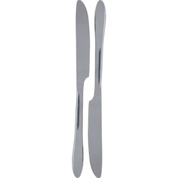 Excellent Houseware - 2x Messen tafelbestek - RVS - 23,5 cm - Tafel dekken - Bestek set - zilver - Messen
