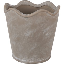 Clayre & Eef Bloempot  Ø 19x18 cm Grijs Keramiek Bloempot Binnen