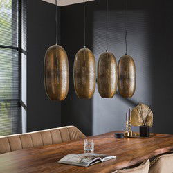 Hanglamp Brons Antiek - Metaal - 4-Lichts - 125x18x150cm
