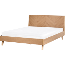 Beliani WIZERNES - Tweepersoonsbed-Bruin-MDF