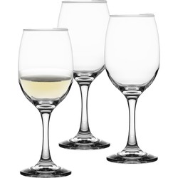 Uniglass Wijnglazen Queen - 6x stuks - witte wijnglazen - 365 ml - Wijnglazen