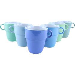 OTIX Koffie kopjes - met Oor - Set van 6 - Koffietassen - Koffiekopjes - Multikleuren - 200ml