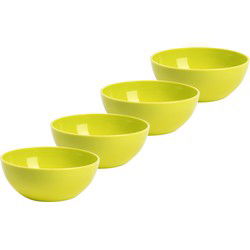 Plasticforte kommetjes/schaaltjes - 4x - kunststof - 12x5 cm - groen - Kommetjes