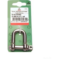 D-sluiting 8mm rvs