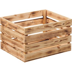 Kesper Fruitkisten opslagbox - old look - lichtbruin - hout - L46 x B36 x H28 cm - Opbergkisten