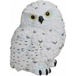 Witte decoratie beeldje sneeuwuil 11 cm - Beeldjes