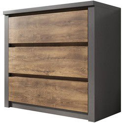Meubella - Ladekast Monaco - Eiken - Grijs - 90 cm