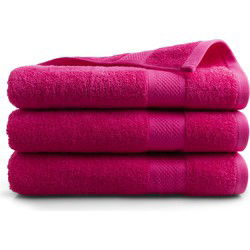 DoubleDry Hotel Badhanddoeken 70 x 140 cm – Set van 3 – 100% Katoen 500 g/m2 – Zacht & Absorberend -  Fuchsia Roze