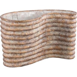 PTMD Bloempot Stelian - 40x20x25 cm - Cement - Brons