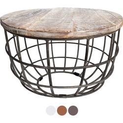 SVJ Salontafel Rond - 55 x 55 x 37 cm - Metaal - Zwart