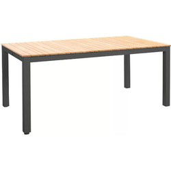 Arashi dining table 169x90cm. alu dark grey/teak