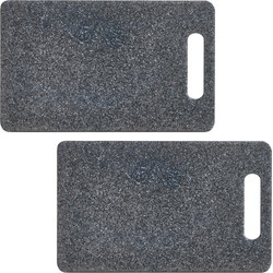 Zeller voedsel snijplank - 2x - antraciet - kunststof - 25 x 15 cm - Snijplanken