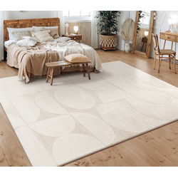 Laagpolig Vloerkleed Lely - Shapes - Creme - 120x160 cm