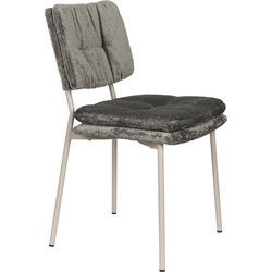 Housecraft Living Franck Eetkamerstoelen Velours Grijs - Set van 2