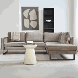 Hoekbank Quinn velvet taupe rechts