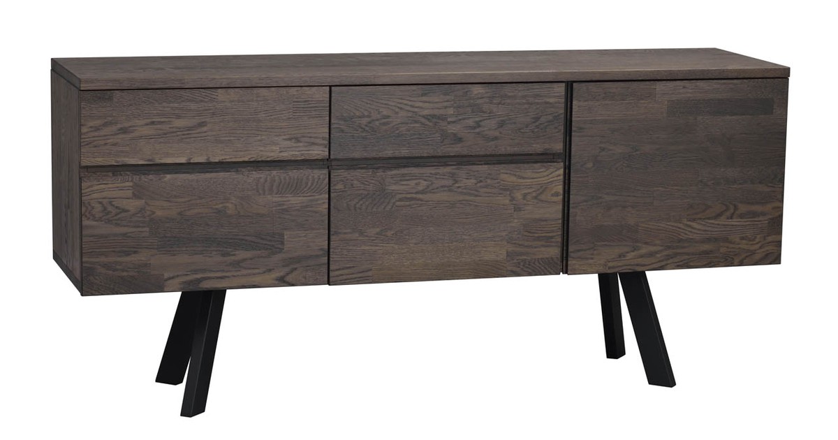 Rowico Fred Dressoir - B170 X D42 X H79 Cm - Donkerbruin Eikenhout