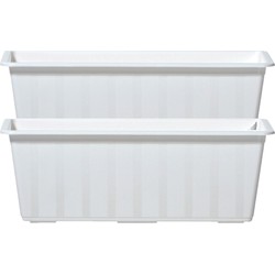 2x Witte kunststof Agro plantenbakken/bloembakken 40 cm - Plantenbakken