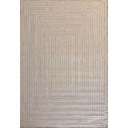 Brussels Vintage Buitenkleed – Vierkant - Indoor & Outdoor Vloerkleed – Tuinkleed, Balkonkleed – Jute Beige Wit- 240x240 CM Vierkant