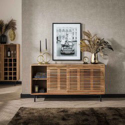 Dressoir Acaciahout Naturel - 2 Deuren - Kast Slide