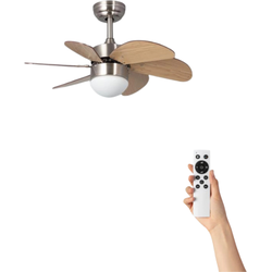 Plafondventilator Milano met verlichting - Ø81cm -  6 snelheden - Afstandsbediening - Hout