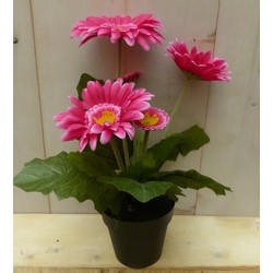 Kunstgerbera roze in pot 25 cm - Warentuin Mix