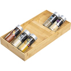 HI kruidenrek lade organizer 3-laags - bamboe hout - 20 x 38 x 5 cm - Kruidenrekken