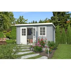 Outdoor life blokhut Amira Platinum Grey-Wit, 380 x 175 cm