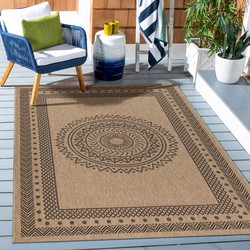 Natur Vloerkleed Kumar Buitenkleed Sisal Laagpolig Indoor en Outdoor Beige Zwart- 120x170 CM