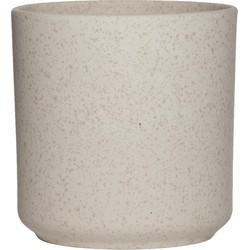 Hakbijl Plantenpot Cindy - wit - keramiek - cilinder - D17 x H17 cm - Plantenpotten