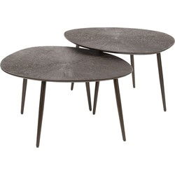 Salontafel Brown Ray Metal Organisch Set van 2 - Giga Meubel