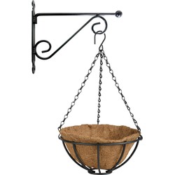 Hanging basket 25 cm met metalen muurhaak en kokos inlegvel - Plantenbakken